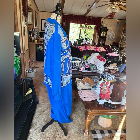 NWT Women’s vintage River Edge 100% silk pants and jacket track set. - Picture 7 of 16